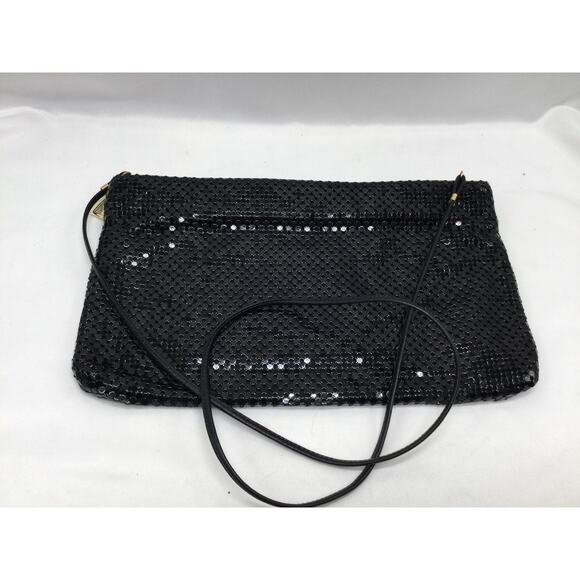 WHITING DAVIS Classic Elegant Metal Mesh Little Black Clutch - Picture 1 of 5